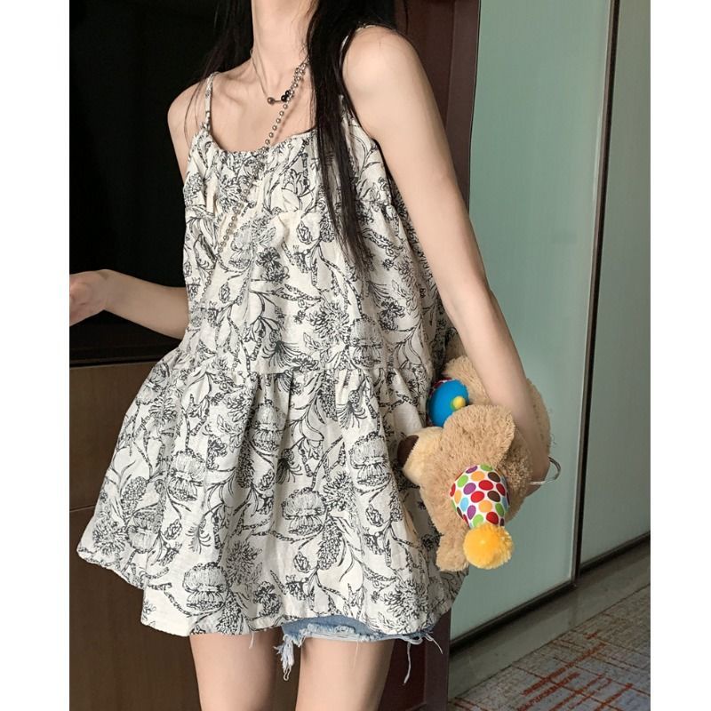 Áo Kiểu Dáng Rộng Không Tay Viền Lá Sen Dễ Thương Kiểu Nhật Hàn Giá đặc biệt Giao hàng nhanh áo kiểu nữ  áo dài nữ Váy đỏ