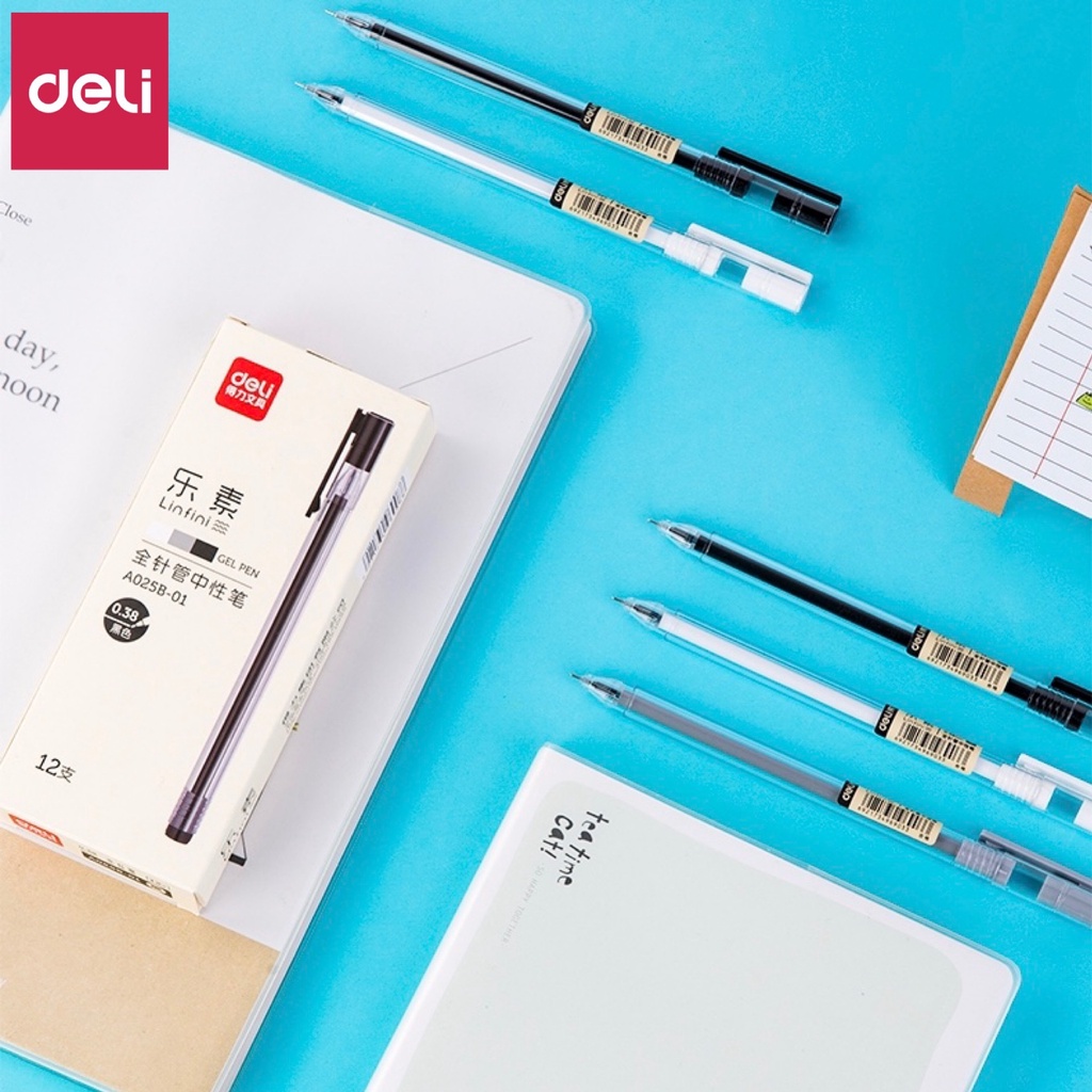 Bút mực gel Deli Linfini A025B-01 ngòi 0.38mm