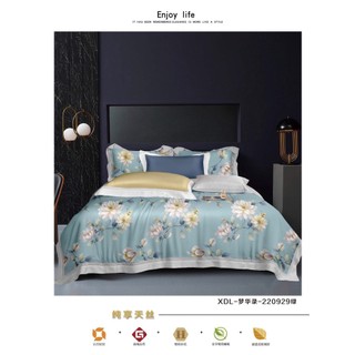 Bộ chăn ga gối lụa tencel 60s( mền trần mặt)