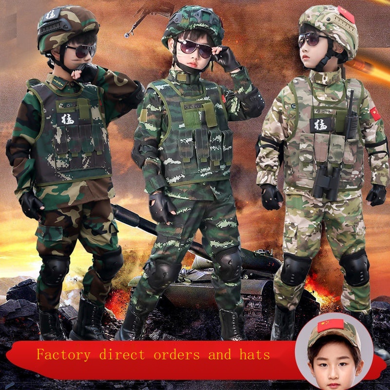 Bộ Đồ Hóa Trang Quân Đội Họa Tiết Rằn Ri Cá Tính Cho Bé Trai