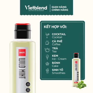 Syrup SHOTT Vị Bạc Hà (Wild Mint) Chai 1 Lít