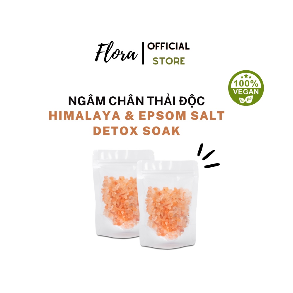 Muối hồng himalaya ngâm chân Toumores organic kết hợp muối epsom thải độc da