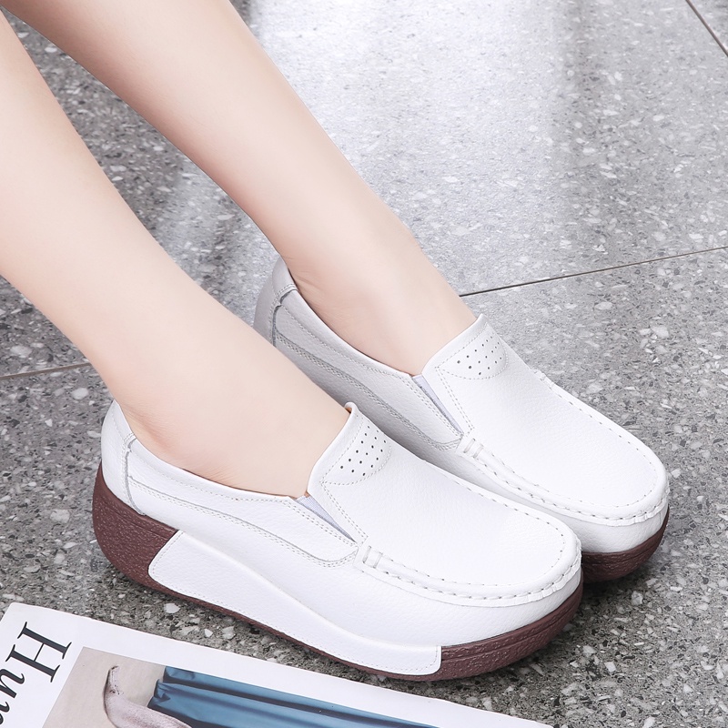 Giày Da Cổ Thấp Thời Trang Thu Đông Cho Nữ Size 35-41
