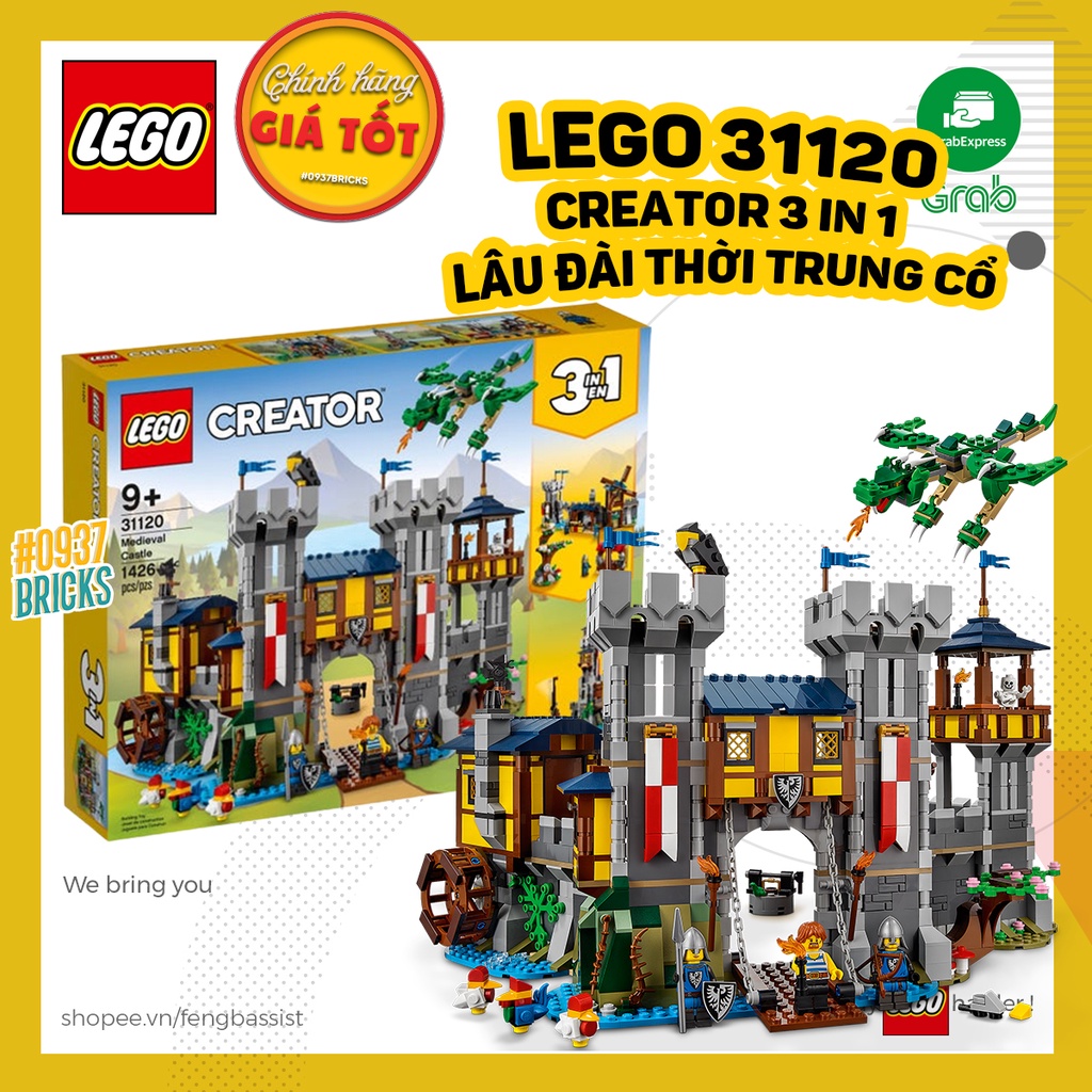 CÓ SẴN] LEGO 31120 GIAO HỎA TỐC LÂU ĐÀI THỜI TRUNG CỔ 3 IN 1 ...
