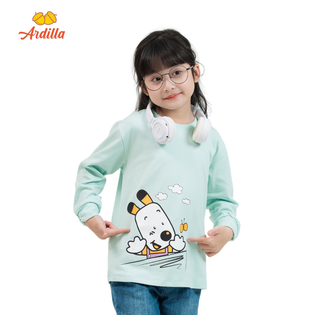 Áo T.Shirt Dài Tay Bé Gái ARDILLA Màu Sắc Tươi Sáng, Vải Cotton Mềm Mại, Thoáng Khí Cho Bé 2-7 Tuổi KA8202-TSD