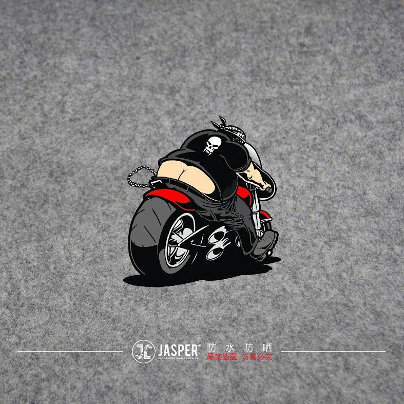 Miếng dán phản quang hoạt hình người lái xe mô tô Harley Vespa 0169 ngộ nghĩnh sáng tạo