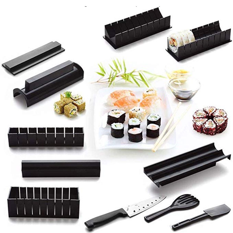 Bộ Dụng Cụ Làm Sushi 10 Món Bằng Nhựa Cao Cấp Chế Biến Món Sushi