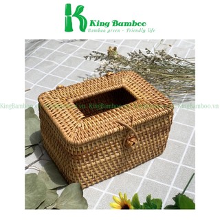 Hộp giấy mây tre đan thủ công KING BAMBOO