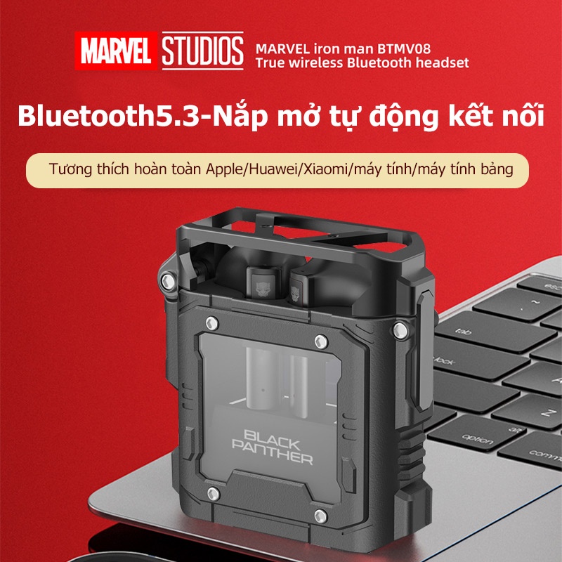 Tai Nghe Marvel Gaming Bluetooth BTMV08 HOLOCOM Âm Thanh Nổi Chống Ồn Bass Mạnh Chơi Game Độ Trễ Thấp - Thiết Kế Độc Đáo