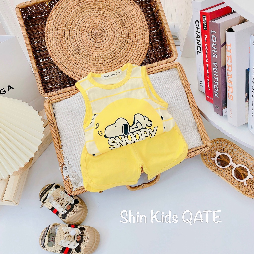 Full Size  Bộ Ba Lỗ Chất Tnun Lạnh Minkey BaBy In Hình Siêu Xinh Dành Cho Bé Trai Và Bé Gái