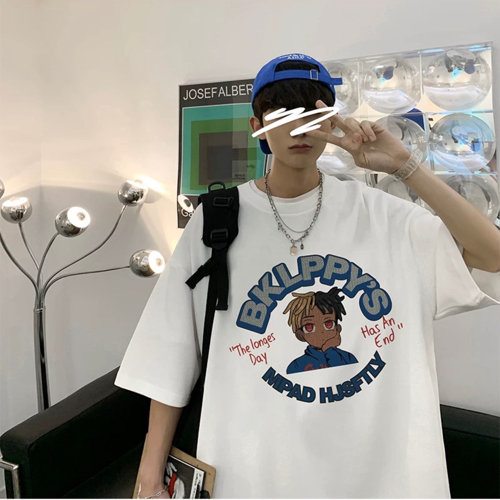 Áo thun tay lỡ RYN.Unisex BKLPPY'S màu Trắng- Phông nam nữ form rộng - T Shirt cổ tròn