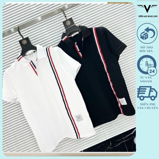 Áo polo nam nữ unisex form rộng kẻ sọc dọc thome bro vải xịn
