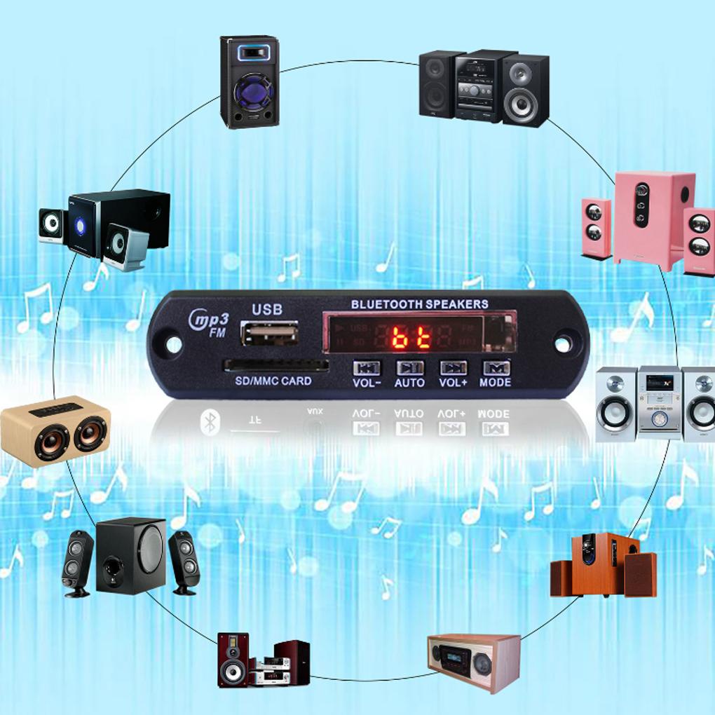 Bảng Mạch Giải Mã Đài FM MP3 12V 5V 5 0 Cổng USB 3 5 Mm AUX Cho Xe Hơi