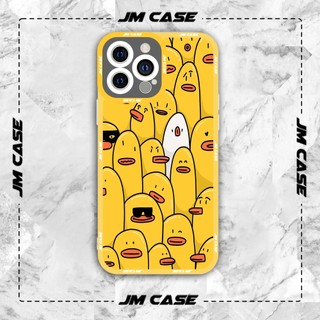 Ốp lưng iphone samsung xiaomi oppo cạnh vuông JMCase Vịt Con Vàng Trắng Cute