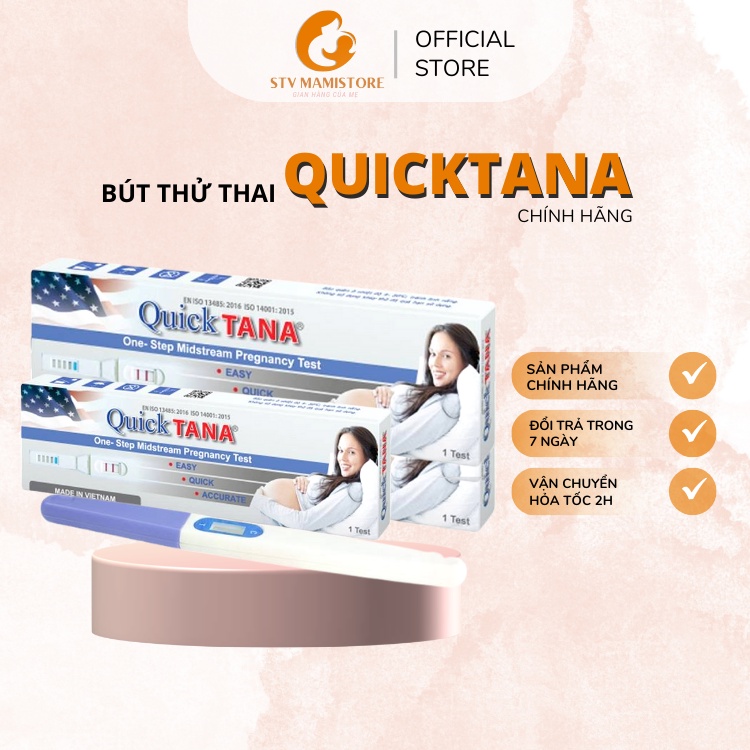 Bút Thử Thai Quicktana Tanaphar 2 Vạch Nhanh Chóng, Chính Xác Test Thử Thai Hai Vạch Sớm Hiệu Quả Tức Thì.