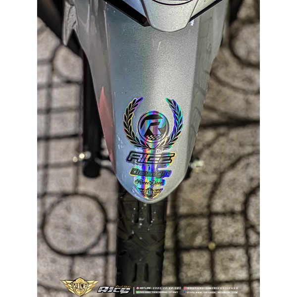 Tem Dán Dè Xe Máy Rice Trắng , Đen , Đỏ , Xanh... RICEDECAL®️