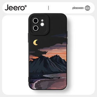 Ốp lưng JEERO mềm dễ thương đẹp độc lạ đen Cho iPhone 14 13 12 11 Pro Max SE 2020 X XR XS 8 7 ip 6S 6 Plus kute HFF1973