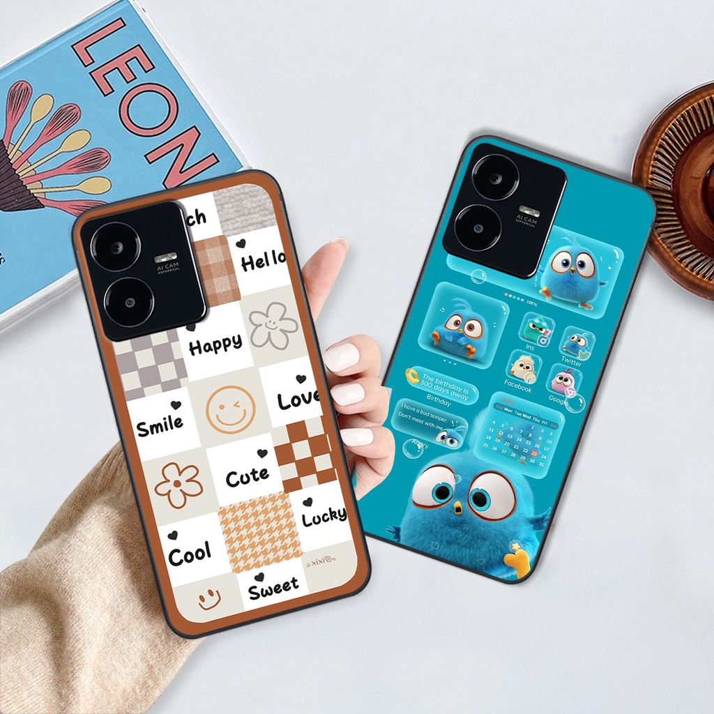 Ốp Vivo Y22S in hình gấu vịt caro nhiều màu sắc ngộ nghĩnh dễ thương