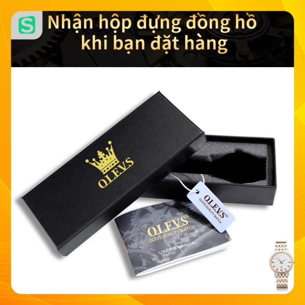 Đồng hồ nam chính hãng OLEVS 2878 dây da bò  Chống thấm nước sâu  hiệu ứng phát sáng