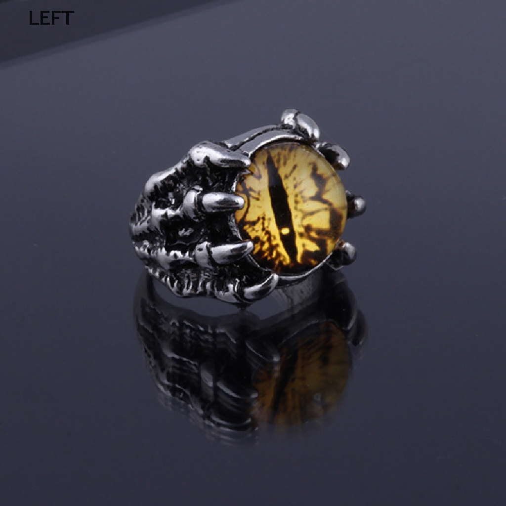 Le Nhẫn Hình Mắt Quỷ Màu Retro Gothic Cổ Điển Hình Móng Vuốt Rồng Cho Nam Làm Quà Tặng Halloween