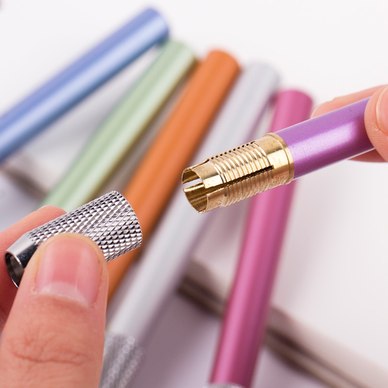1 X Dụng Cụ Nối Dài Bút Chì Vẽ 6 Màu Bằng Kim Loại 10.5 * 0.8cm