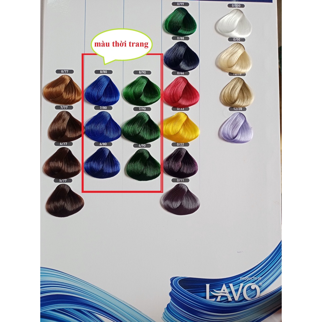63 mã Màu nhuộm tóc Lavox 100ml