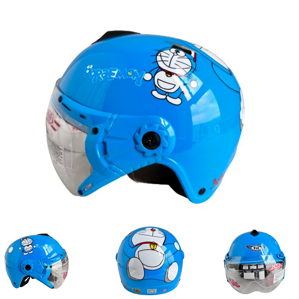 Mũ bảo hiểm trẻ em V&S Helmet - VS103KS Doreamon xanh dương - Phù hợp với bé từ 2 đến 5 tuổi, Bé nặng dưới 18kg