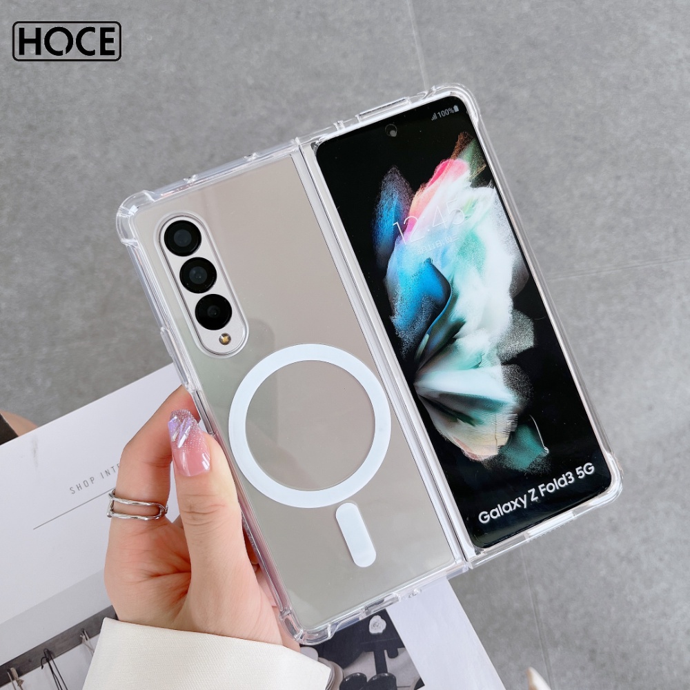 Ốp Điện Thoại TPU Từ Tính Trong Suốt Cho Samsung Z Fold 3 Z Fold 4 5G