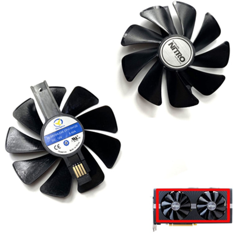 Quạt Tản Nhiệt Cho Sapphire RX 580 / 570 / 480 / 470 Platinum / Ultra Platinum / Bản Đồ Họa OC