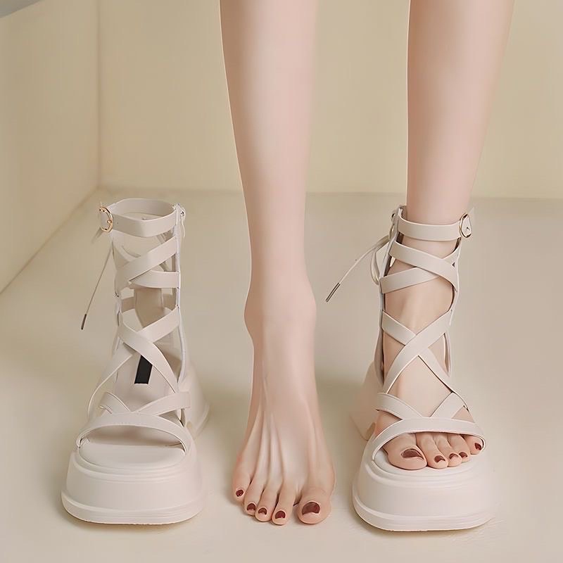 Dép Sandal dây Ulzzang đế độn 6cm đi học đi chơi