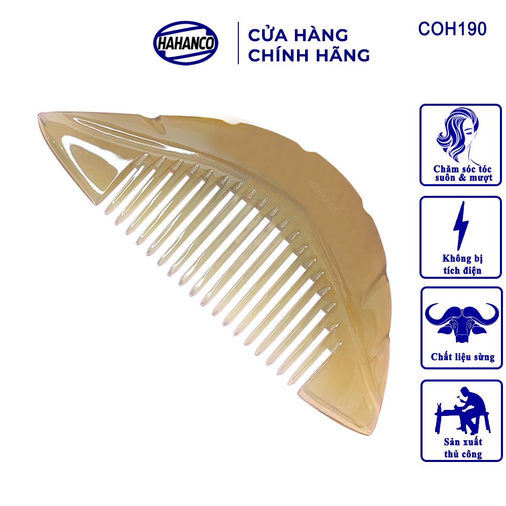 Lược Sừng Xuất Nhật Hình Lá Mini HAHANCO  Nhỏ Gọn Tiện Lợi - COH190