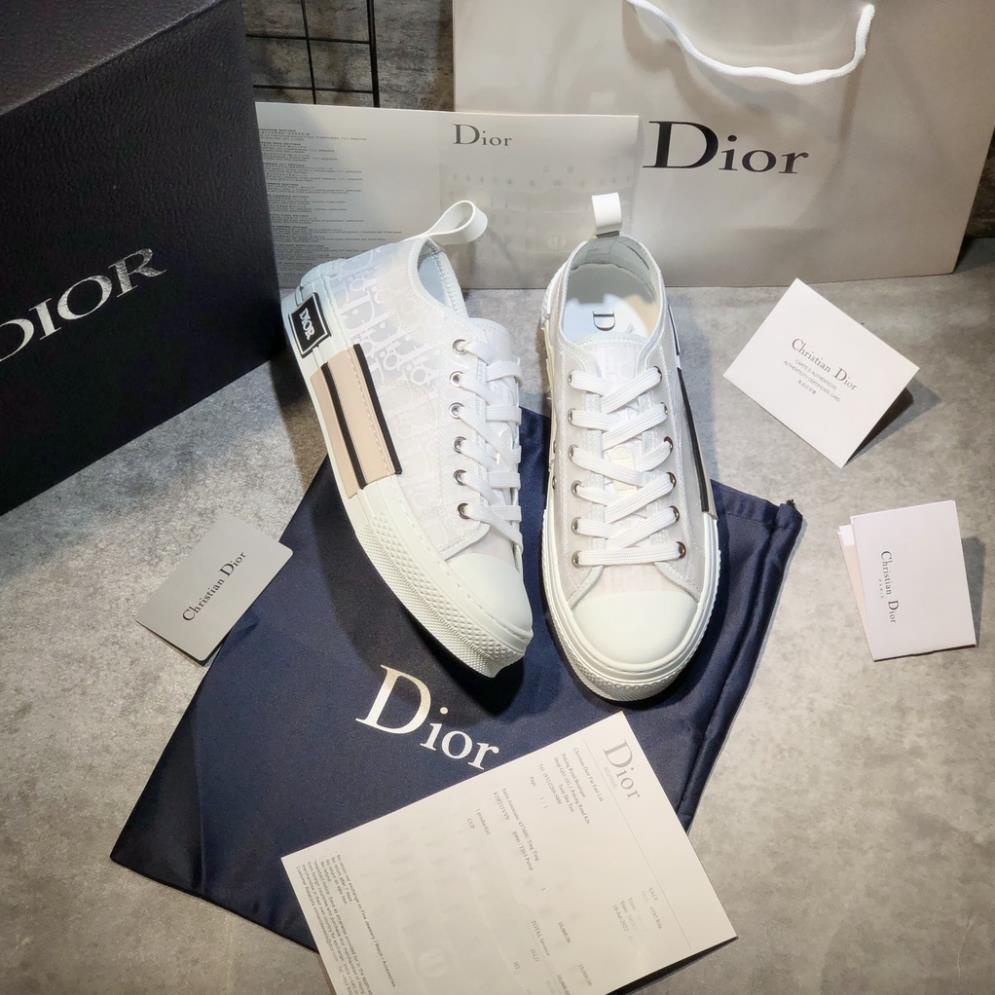 Giày Thể Thao Dior B23 Low 'Dior Oblique'. Giày Thể Thao Dior Họa Tiết Monogram Trắng