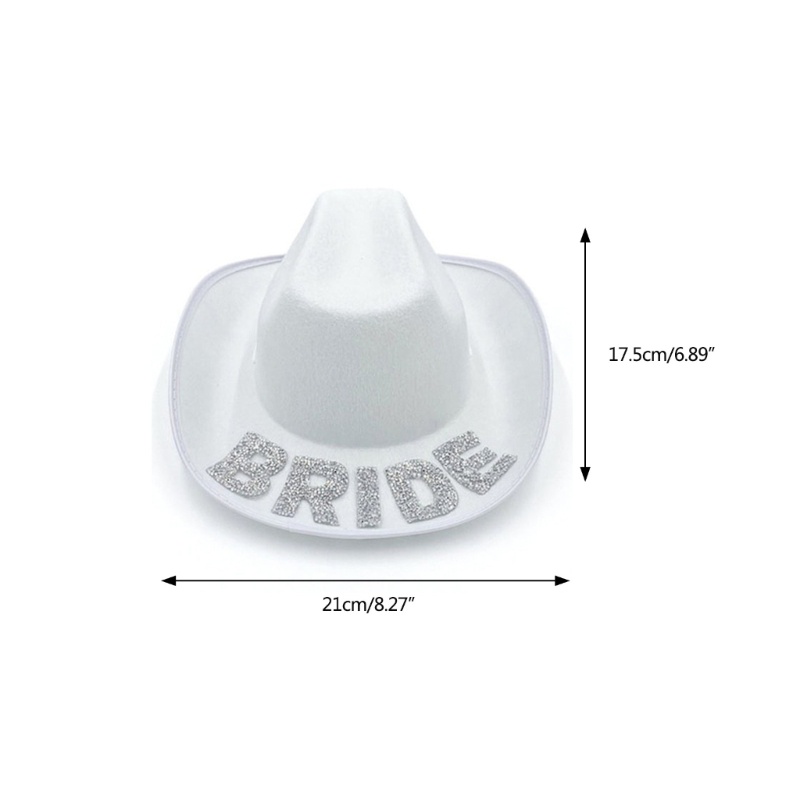 Mũ Cao Bồi Đính Đá Màu Trắng Cho Nữ