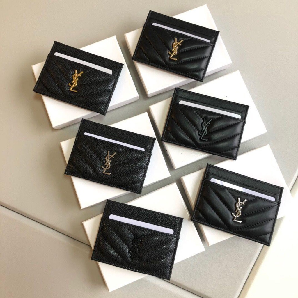 Ysl Hộp Quà Tặng / Ví Đựng Thẻ Bằng Da Mỏng Phong Cách retro Thời Trang