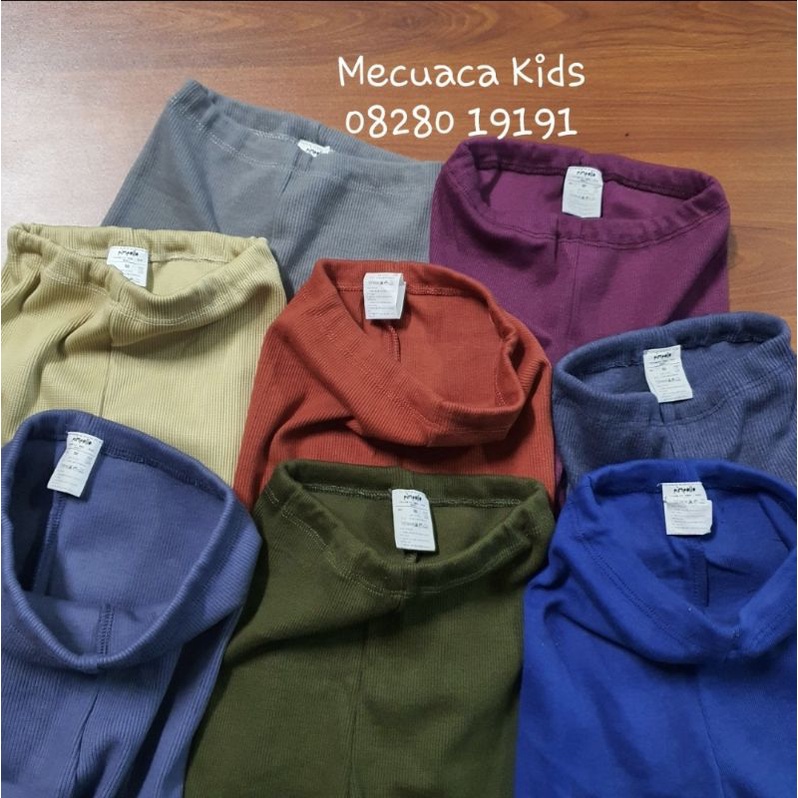 Quần legging cotton tăm may từ vải xuất Hàn unisex cho bé trai bé gái