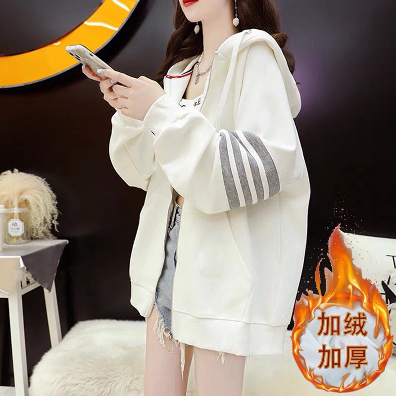 Áo khoác hoodie cardigan có khóa HDK83 phối viền tay 3 màu HOT, Áo nỉ Thu Đông hot trend mới nhất 2022