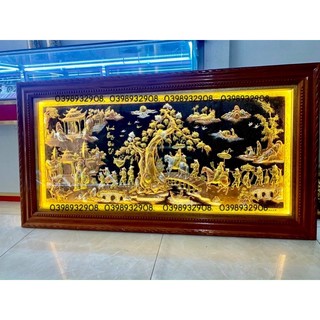 Tranh vinh quy bái tổ đồng đỏ 170 x 90 cm chât liệu bằng đồng tranh treo phong thủy