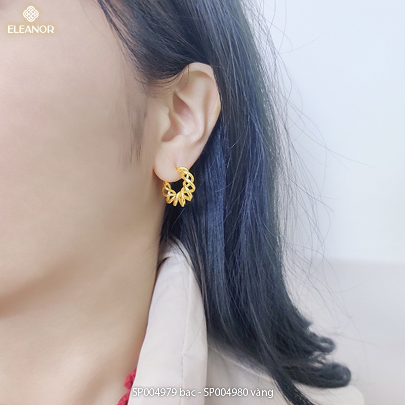 Bông tai nữ Eleanor Accessories hình chữ C thiết kế dạng xoắn phụ kiện trang sức 4979