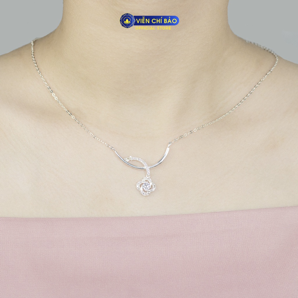 Dây chuyền bạc nữ cành hoa chất liệu bạc 925 thời trang phụ kiện trang sức nữ Viễn Chí Bảo D400857