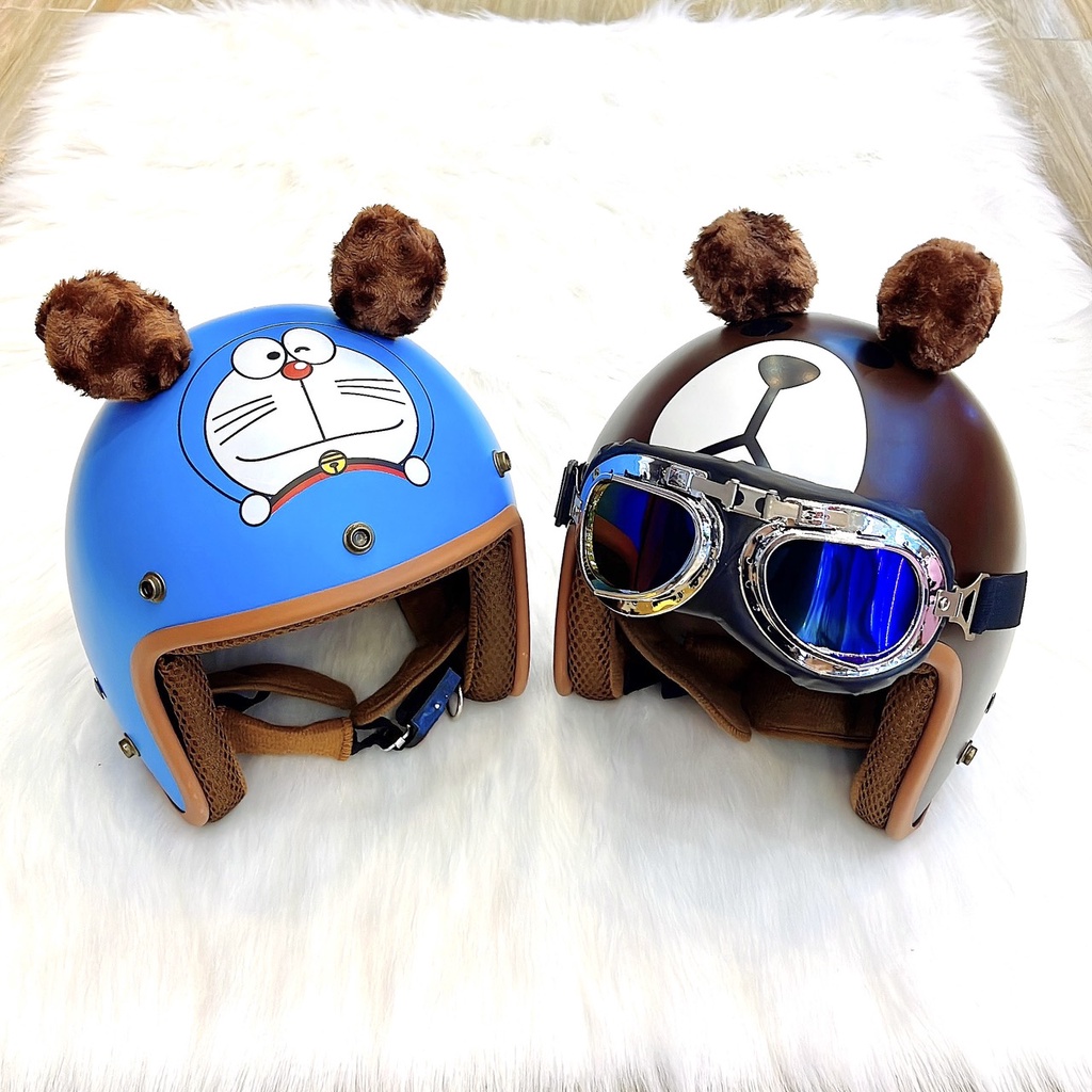 Mũ Bảo Hiểm 3/4 PIKACHU và GẤU NÂU Người Lớn