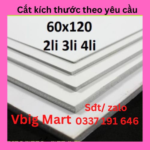 (Siêu Siêu RẺ) Bìa mô hình - 60x120cm 2mm 3mm 4mm (Bìa làm handmade, Formex 2li 3li 4li, Fomex 2ly 3ly 4ly, Fomic)