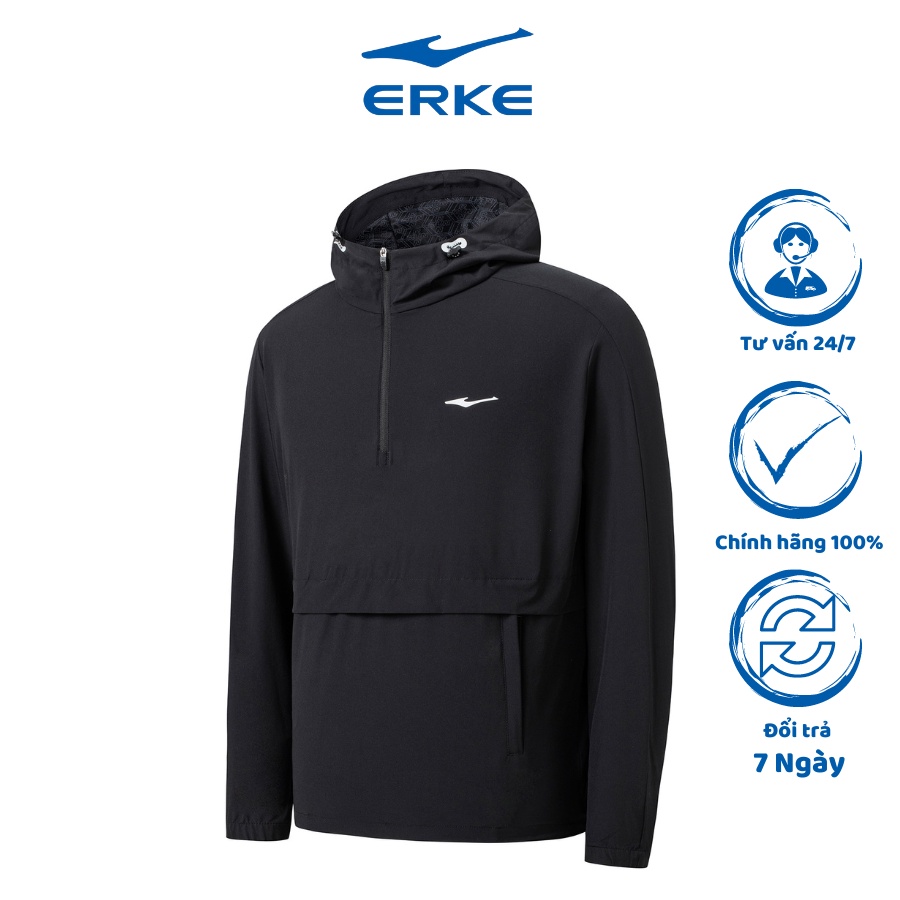 Áo khoác gió thể thao nam RUNNING ERKE áo khoác gió chống nước dày dặn 11222305286