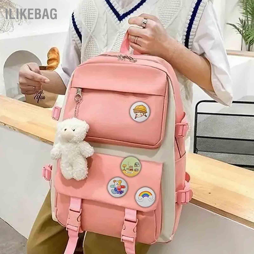 Có thể bán buôn Bộ 5 Trường Túi Công Suất Lớn Văn Phòng Phẩm Đựng Tiền Xu Canvas Học Sinh Cho Bé Trai Gái Ilikebag Hàng giao ngay