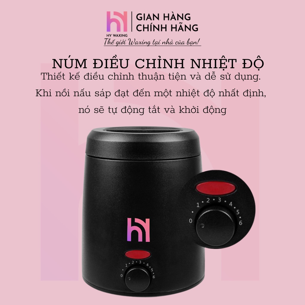 [CHE TÊN] Combo 100gr Sáp Sữa Dừa Premium + Nồi Nấu Sáp Wax Lông Chống Dính Mini HY WAXING Tặng Que