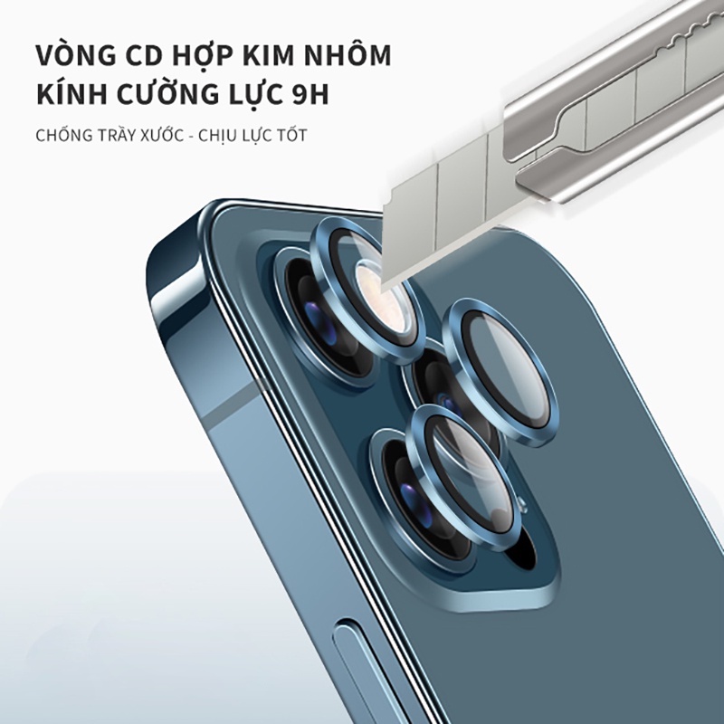 Kính cường lực bảo vệ camera [LOẠI A1] KUZOOM dành cho iPhone14Promax/14Pro/14Plus/14/13Promax/13Pro/13/12Promax/12/11