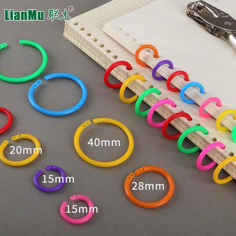 Khoen còng nhựa PE nhiều màu làm Flashcard, sổ bìa còng, móc treo đồ Creamy