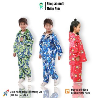 Áo Mưa Bộ Hoạt hình Vải Dù