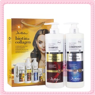 Gội Xả Dellalove Biotin Collagen Phục Hồi  Kích Thích Mọc Tóc 850ml