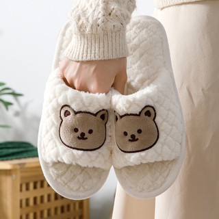Dép bông hở mũi nữ mẫu Bear