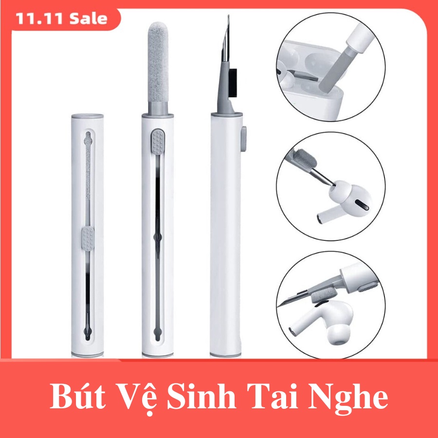 Bút Vệ Sinh Airpods 3 Trong 1 Tiện Lợi, Bút Vệ Sinh Tai Nghe, Điện Thoại, Bàn Phím Làm Sạch Các Góc Cạnh